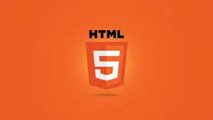 H T M L5 Logo Orange Background Wallpaper