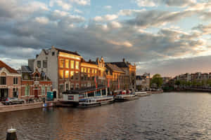 Haarlem Riverfrontat Sunset Wallpaper