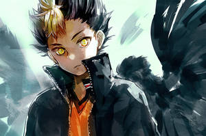 Haikyuu 4k Hinata Yellow Eyes Wallpaper