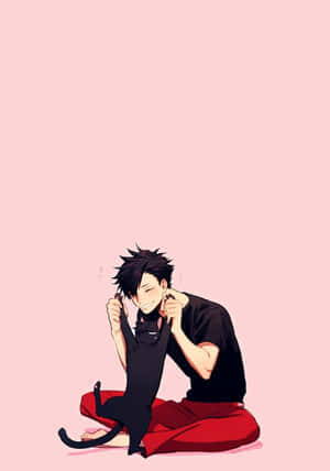 Haikyuu Anime Tetsuro With Cat Wallpaper