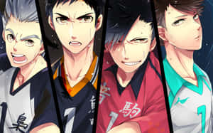 Haikyuu Captains Assemble: The Volleyball Leaders United In One Frame Wallpaper