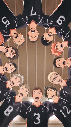 Haikyuu Team Huddle Illustration Wallpaper