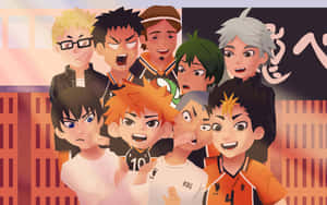 Haikyuu Team Spirit Illustration Wallpaper