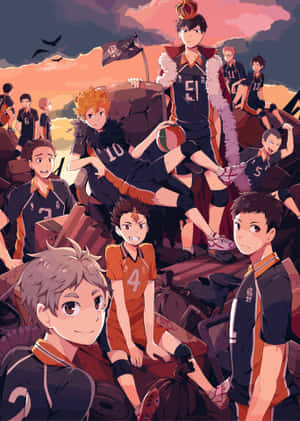 Haikyuu Team Victory Pose Wallpaper