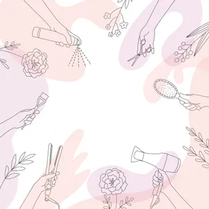 Hair Styling Tools Floral Background Wallpaper