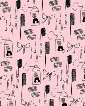 Hair Styling Tools Pattern Illustration Wallpaper
