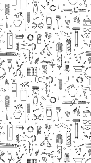 Hair Stylist Tools Pattern.jpg Wallpaper