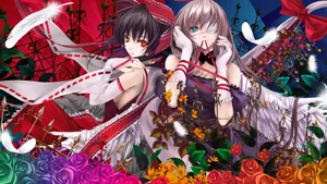 Hakurei And Yakumo From Touhou Wallpaper