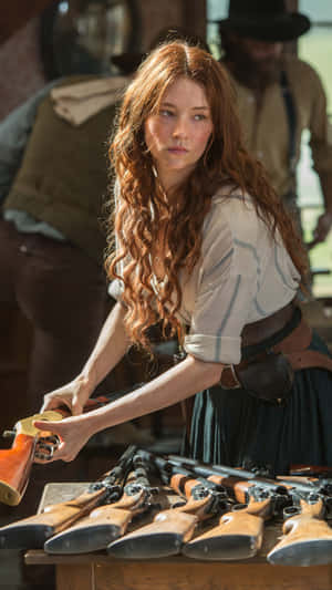 Haley Bennett Western Movie Scene Wallpaper