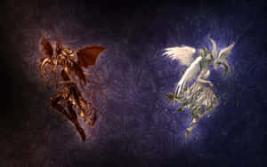 Half Angel Half Demon Artwork Wallpaper