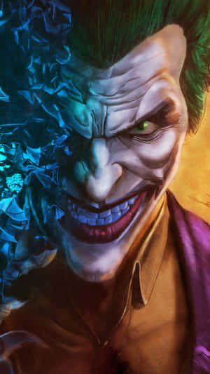 Half Batman Half Joker - A Superhuman With Wings Ready To Soar Wallpaper