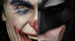 Half Batman Half Joker Hero And Villain Wallpaper