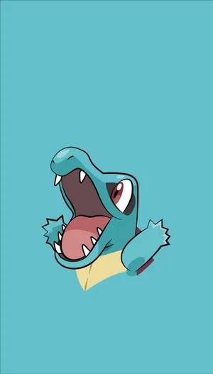 Half Body Shot Of Vibrant Totodile Wallpaper