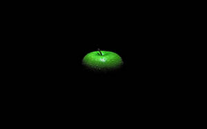 Half Dark Green Apple Aesthetic Wallpaper