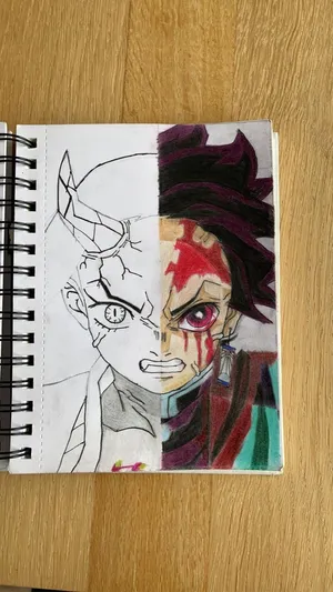 Half-demon Warrior Of Demon Slayer Anime Series Wallpaper