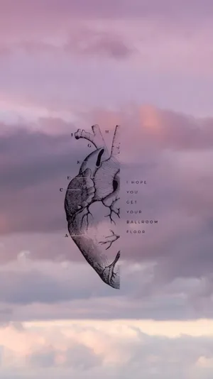 Half Heart Against Sunset Sky Wallpaper