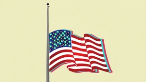 Half-mast American Flag Hd Wallpaper