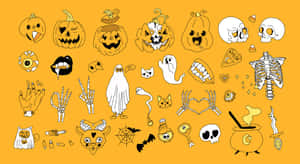 Halloween Aesthetic Collection Vector Wallpaper