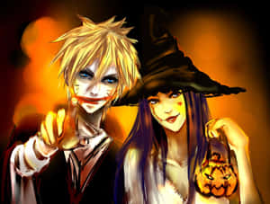 Halloween_ Anime_ Style_ Couple Wallpaper