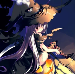 Halloween Anime Witch Girl Wallpaper