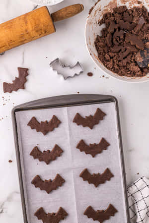 Halloween Bat Cookie Cutters Baking Preparation Wallpaper