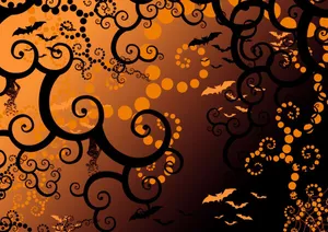 Halloween Batsand Swirls Pattern Wallpaper
