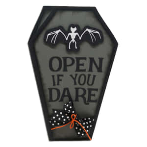 Halloween Coffin Decoration Open If You Dare Wallpaper