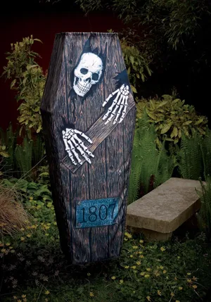 Halloween Coffinwith Skulland Crossbones Wallpaper