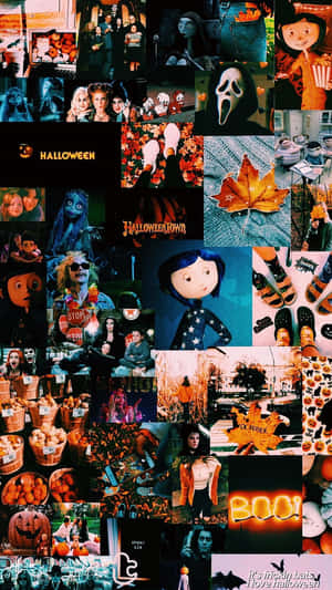 Halloween Collage Aesthetic Fall Moodboard Wallpaper