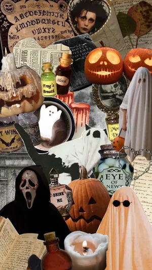 Halloween Collage Aesthetic.jpg Wallpaper