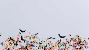 Halloween_ Confetti_and_ Bats_ Background Wallpaper