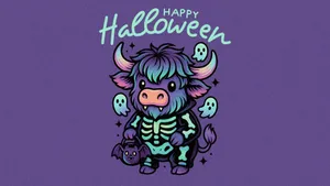 Halloween Cow Costume Wallpaper