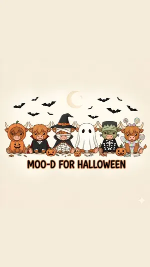 Halloween Cow Costume Party Wallpaper