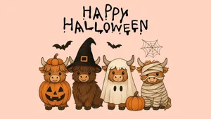 Halloween Cows In Costumes Wallpaper