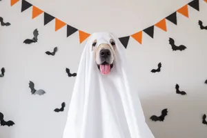 Halloween Dog Ghost Costume Wallpaper