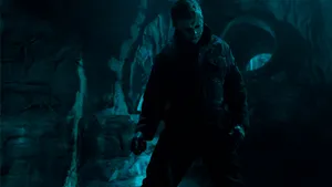 Halloween Ends Michael Myersin Shadowy Lair Wallpaper