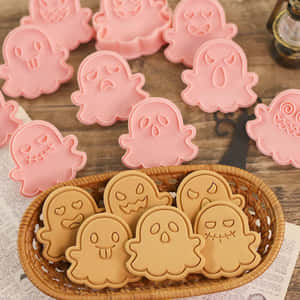 Halloween Ghost Cookie Cuttersand Cookies Wallpaper