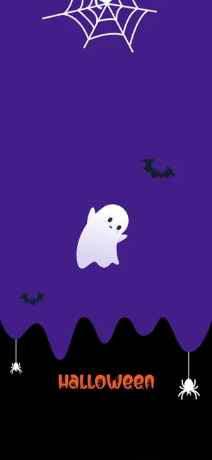 Halloween Ghost Spider Theme Lockscreen Wallpaper