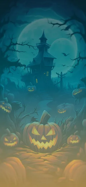 Halloween Haunted House Lockscreen Wallpaper