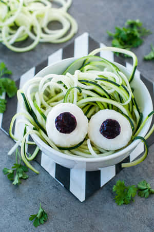 Halloween Inspired Eyeball Salad Creation Wallpaper
