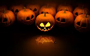 Halloween Jack O Lanterns Glowing Wallpaper
