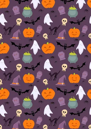 Halloween Pattern Background Wallpaper