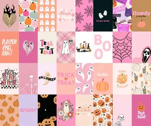 Halloween Pattern Collage Wallpaper