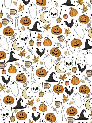 Halloween Pattern Cute Aesthetic Wallpaper