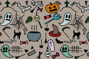 Halloween Pattern Dark Aesthetic Wallpaper