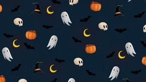 Halloween_ Pattern_ Dark_ Background Wallpaper