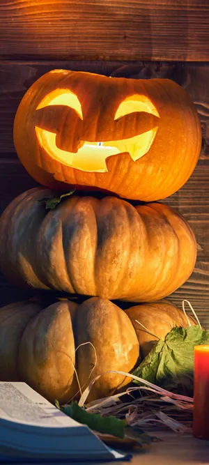 Halloween Pumpkin Glow Vertical Wallpaper