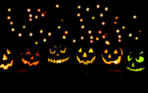 Halloween Pumpkin Lanterns Bokeh Background Wallpaper