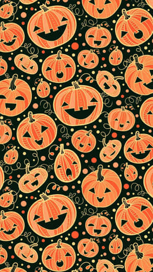 Halloween Pumpkin Pattern Preppy Style Wallpaper