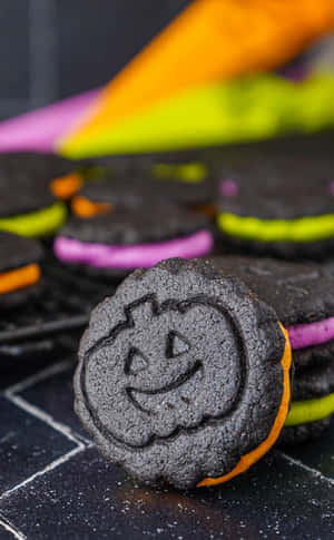 Halloween Pumpkin Sandwich Cookie Wallpaper
